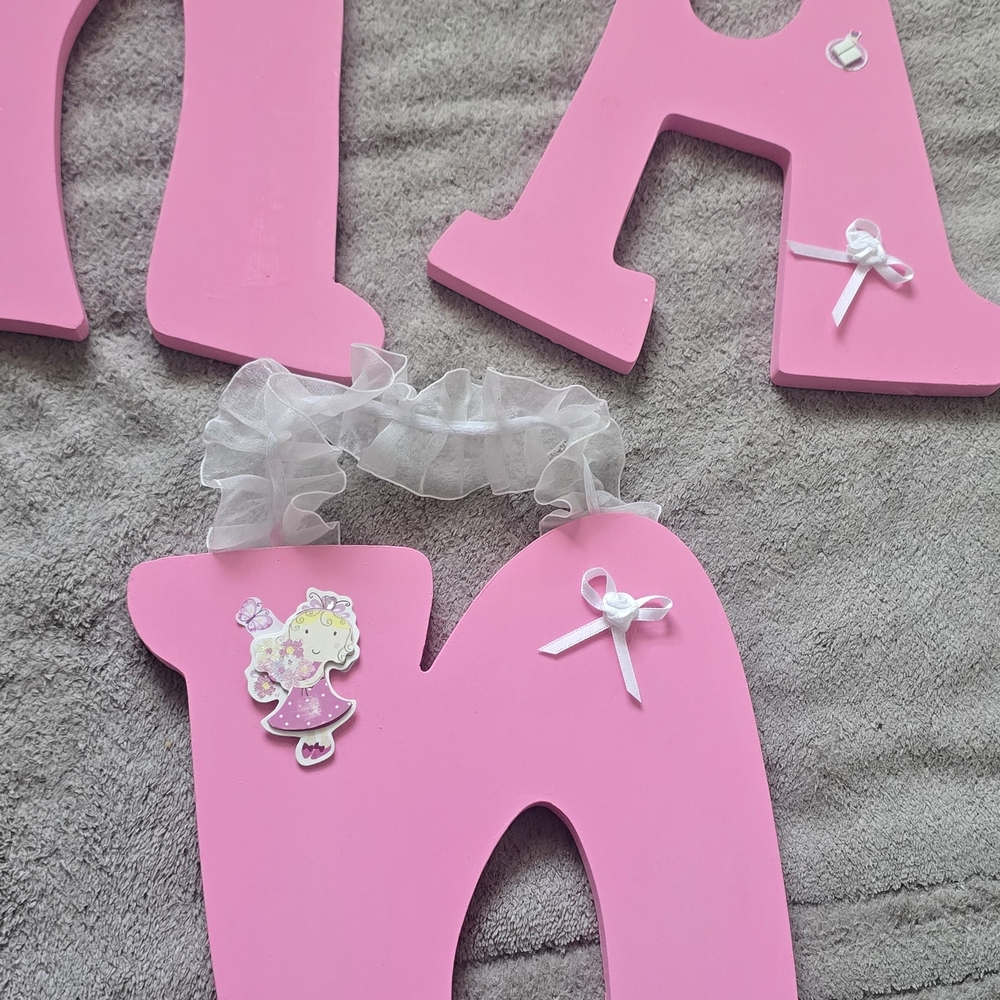 Pink Decorative Letters with Ribbons - Picture 4 of 6